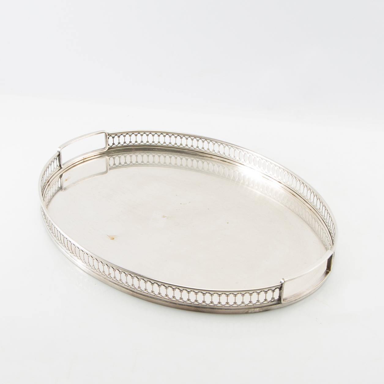 Trays 4 pcs of silver-plated metal, first half of the 20th century.