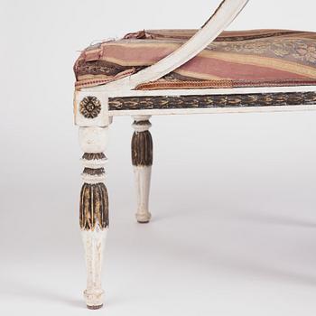 Karmstolar, ett par, Stockholmsarbeten, 1700-talets slut, Sengustavianska.