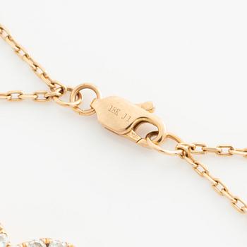 Armband, 18K guld med briljantslipade diamanter.