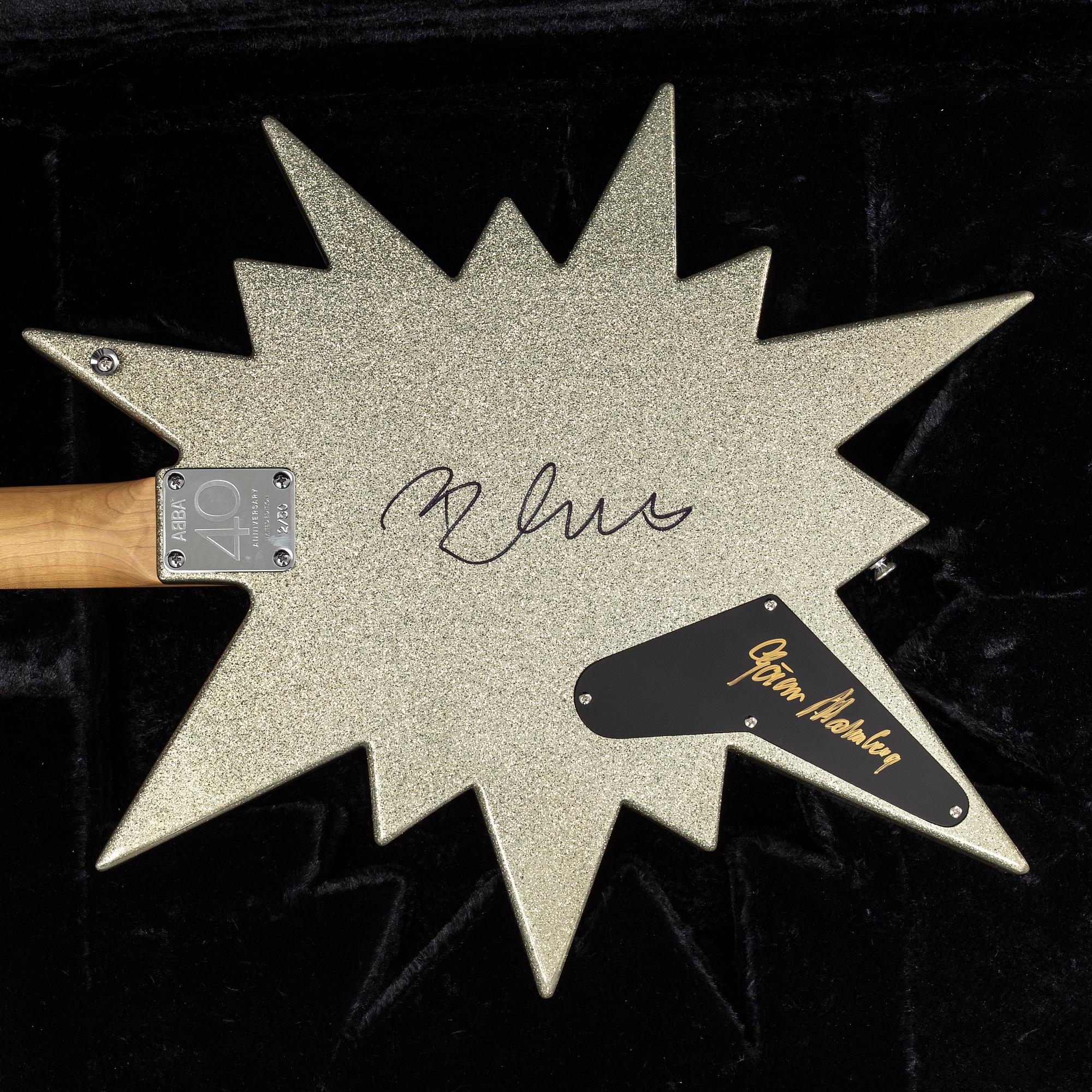 ELECTRIC GUITAR, Malmberg ABBA Star guitar Limited Edition, 2/50, 2014. Signed by Björn Ulvaeus and Göran Malmberg.
