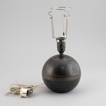 Bordslampa, funkis, brons, Sverige, 1930-tal.