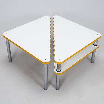 Yrjö Kukkapuro, Two "Experiment" coffee tables, Avarte 1980s.