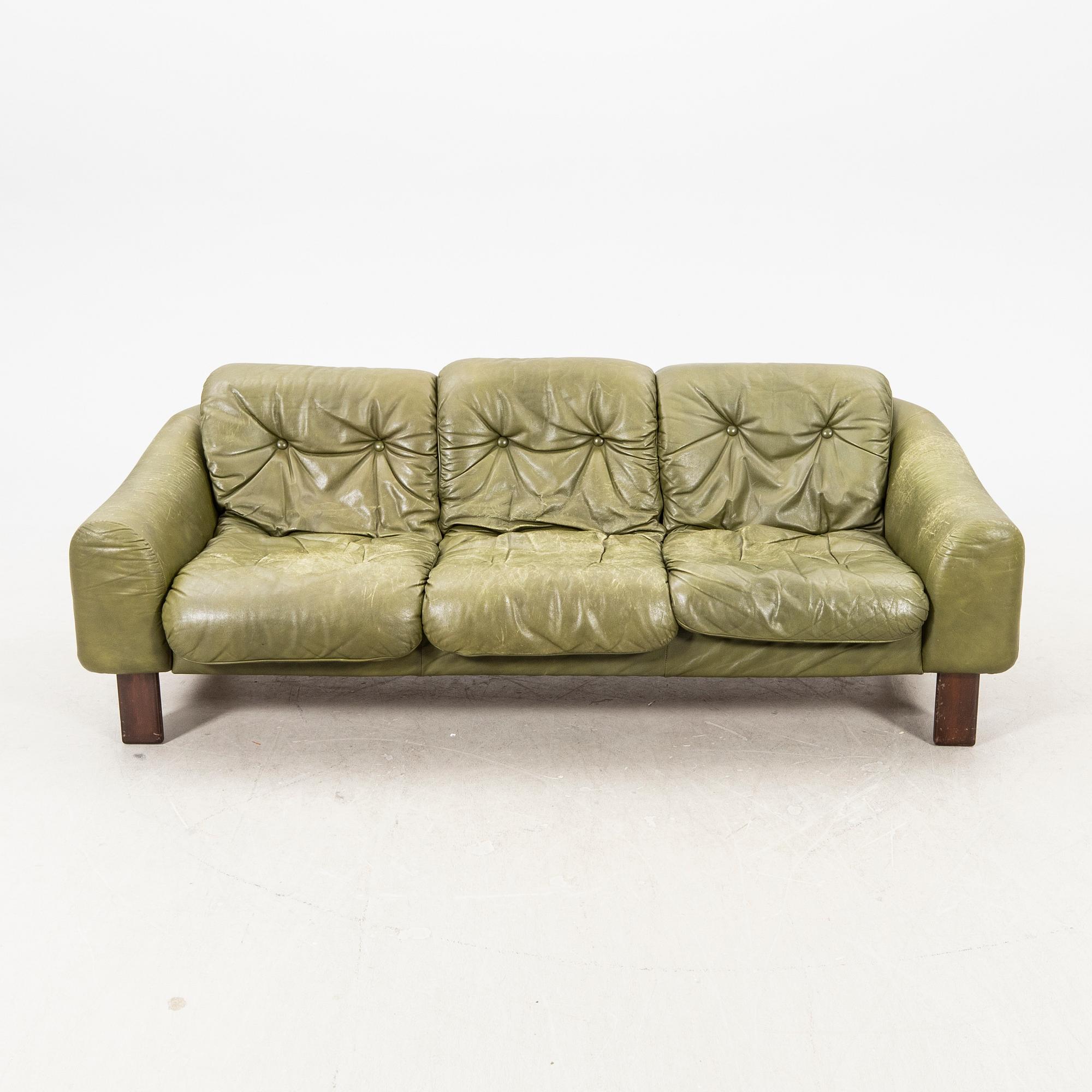 Two sofas, leather, 1970s.