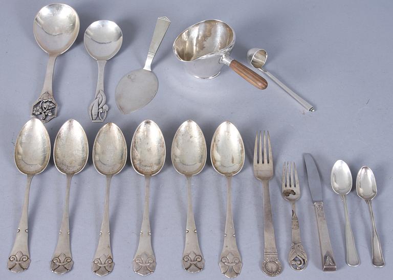 PARTI BESTICK, 16 st, silver, Danmark, bl a Georg Jensen,
