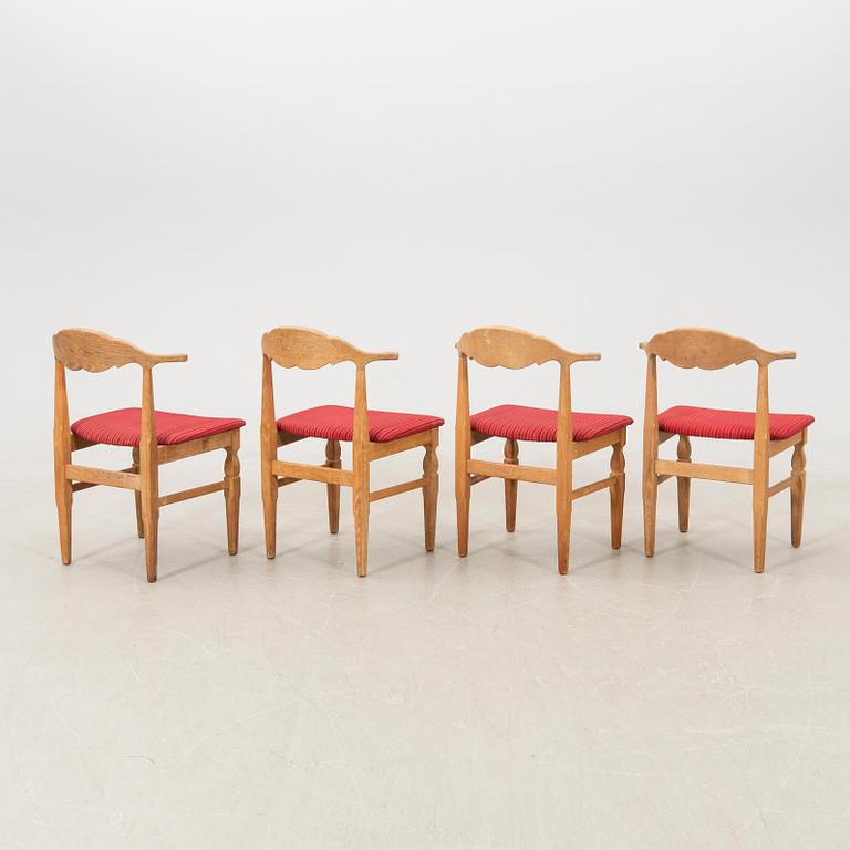 Henning Kjærnulf chairs/armchairs 4 pcs EG møbler Denmark 1960s/70s.
