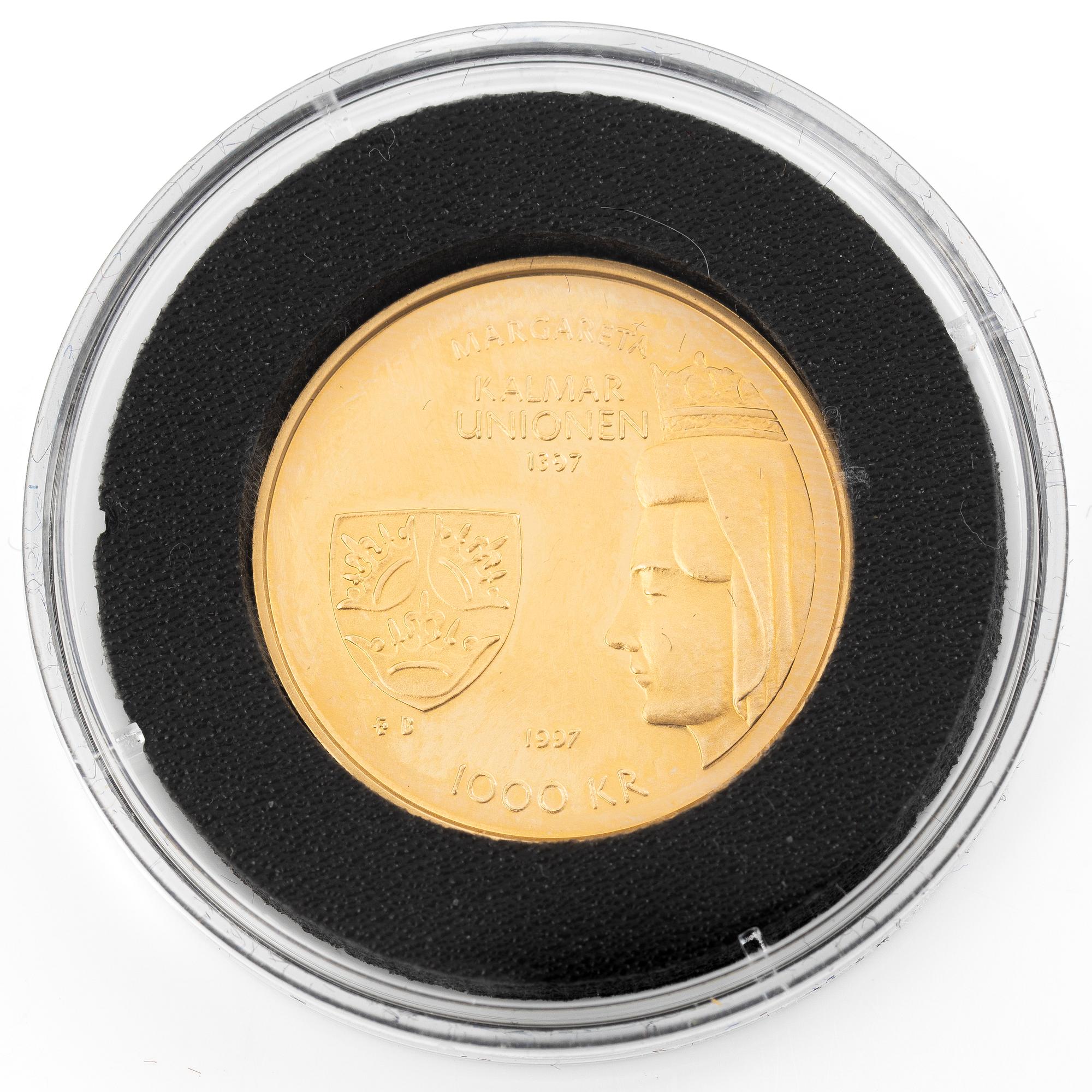 Gold coin, Sweden, Carl XVI Gustav, SEK 1,000, 1997.