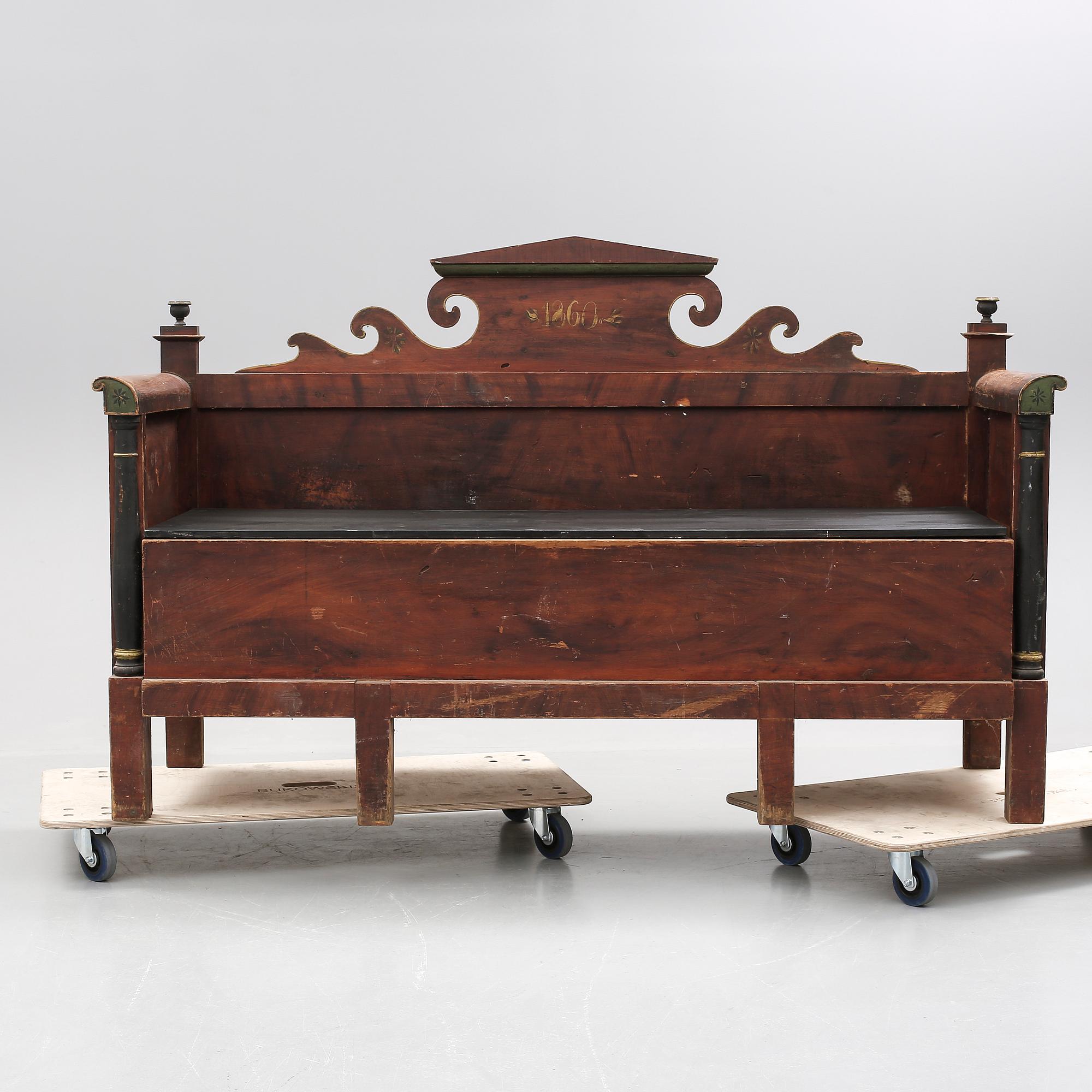 SOFFA, allmoge, daterad 1860.