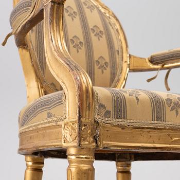 Karmstol, gustaviansk, sent 1700-tal.
