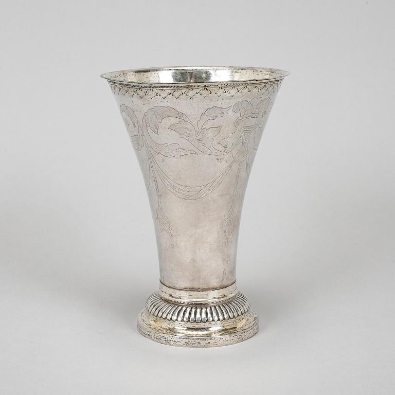 Lars Löfgren, bägare, silver, Hudiksvall 1812.