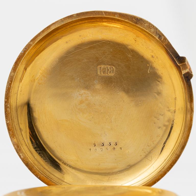 Fickur, Montandon Locle, savonett, 18K guld, 51 mm.