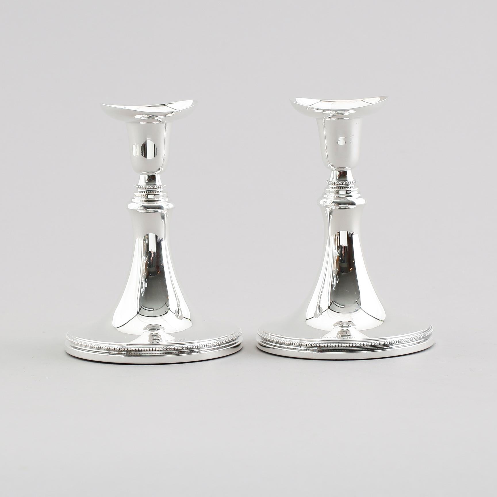 LJUSSTAKAR, 1 par, silver, MGAB, Uppsala 1956.