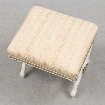 STOOL, EPHRAIM STÅHL, In the manner of the artist, a late Gustavian stool from around year 1800.