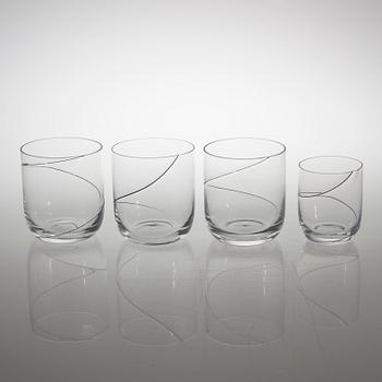 ANNA EHRNER, 72 delar, glas, "Line", Kosta Boda, 1900-talets slut.