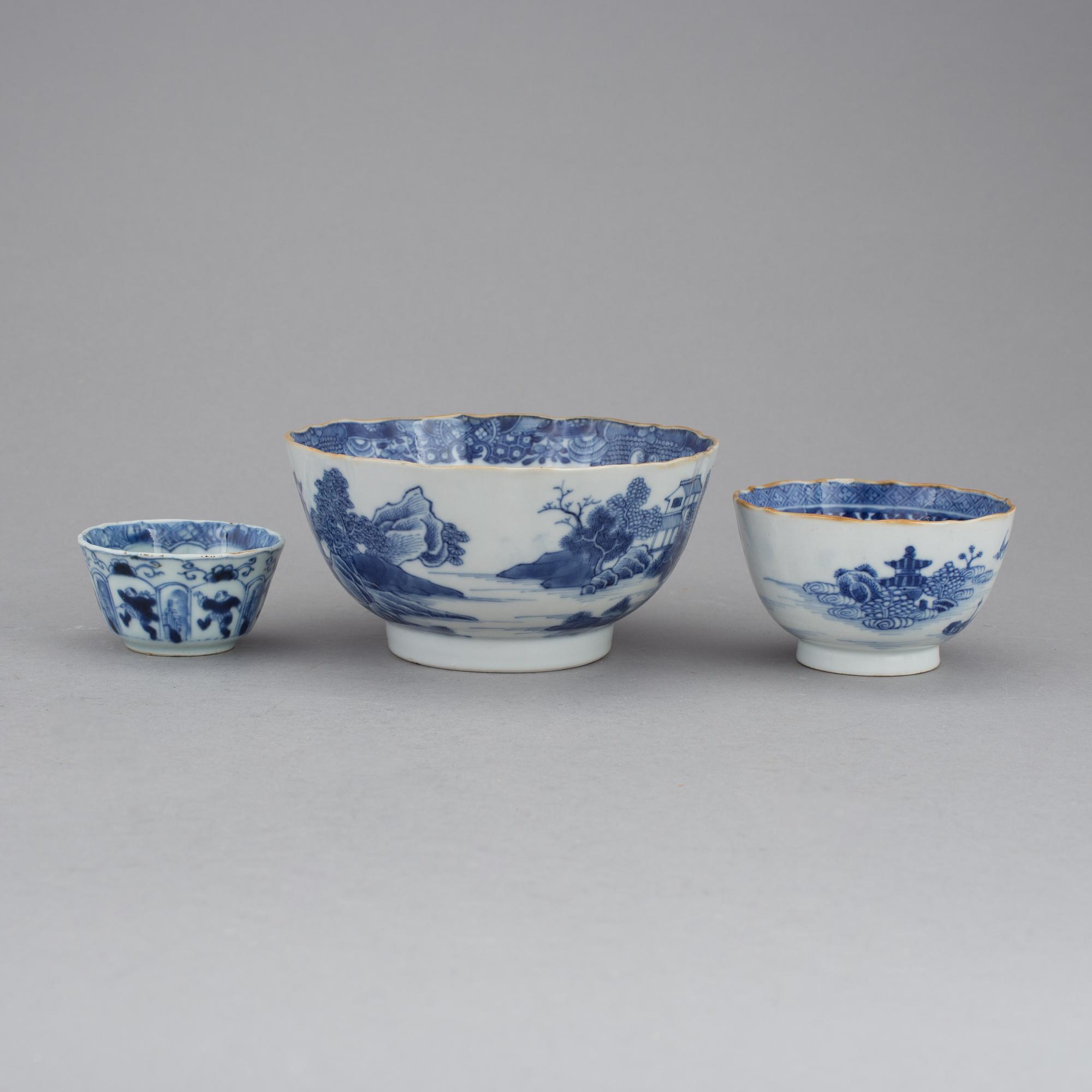 PARTI PORSLIN, 15 delar, kompaniporslin, Kina, 1700-tal.