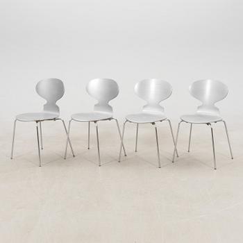 Arne Jacobsen, four chairs, "Myran", Fritz Hansen, Denmark 1970s.