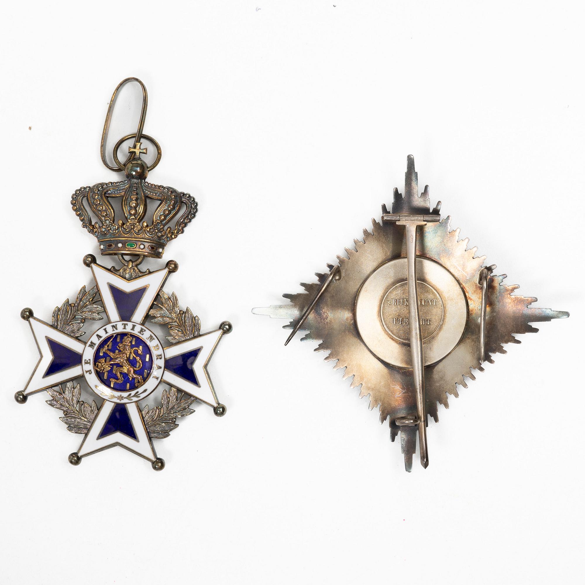 Order of Orange-Nassau, The Netherlands, Grand Officer's cross and star.