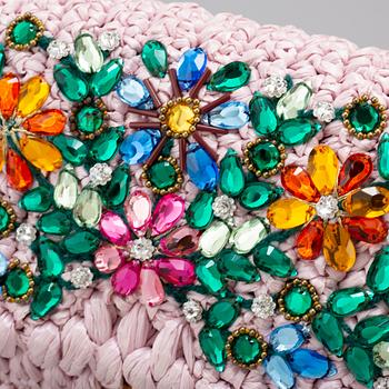 DOLCE & GABBANA, a 'Miss Bonita Satchel' embellished straw bag.
