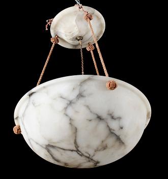 AMPEL, alabaster, 1900-talets första hälft. Höjd ca 53 cm.