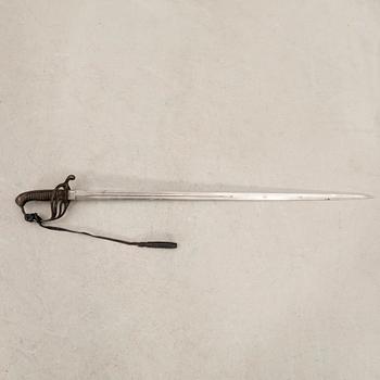 Sabre, French, 1882 for infantry, African model, with scabbard.