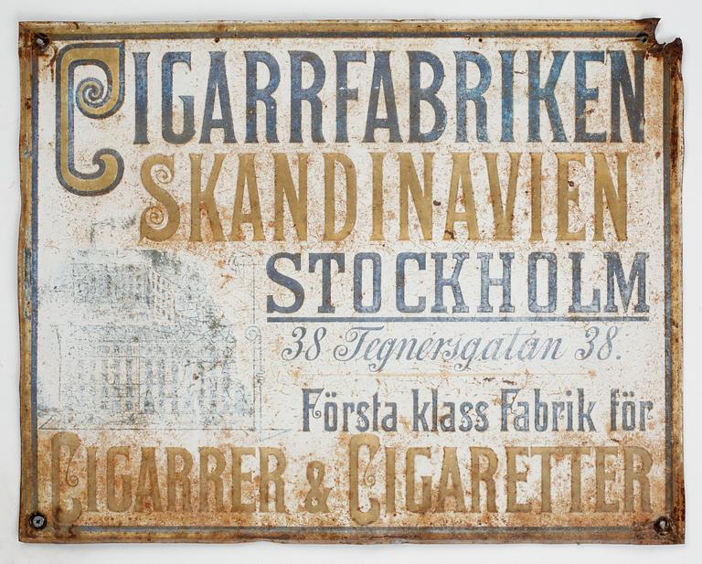 SKYLTAR, 2 st, plåt, 1900-talets början.