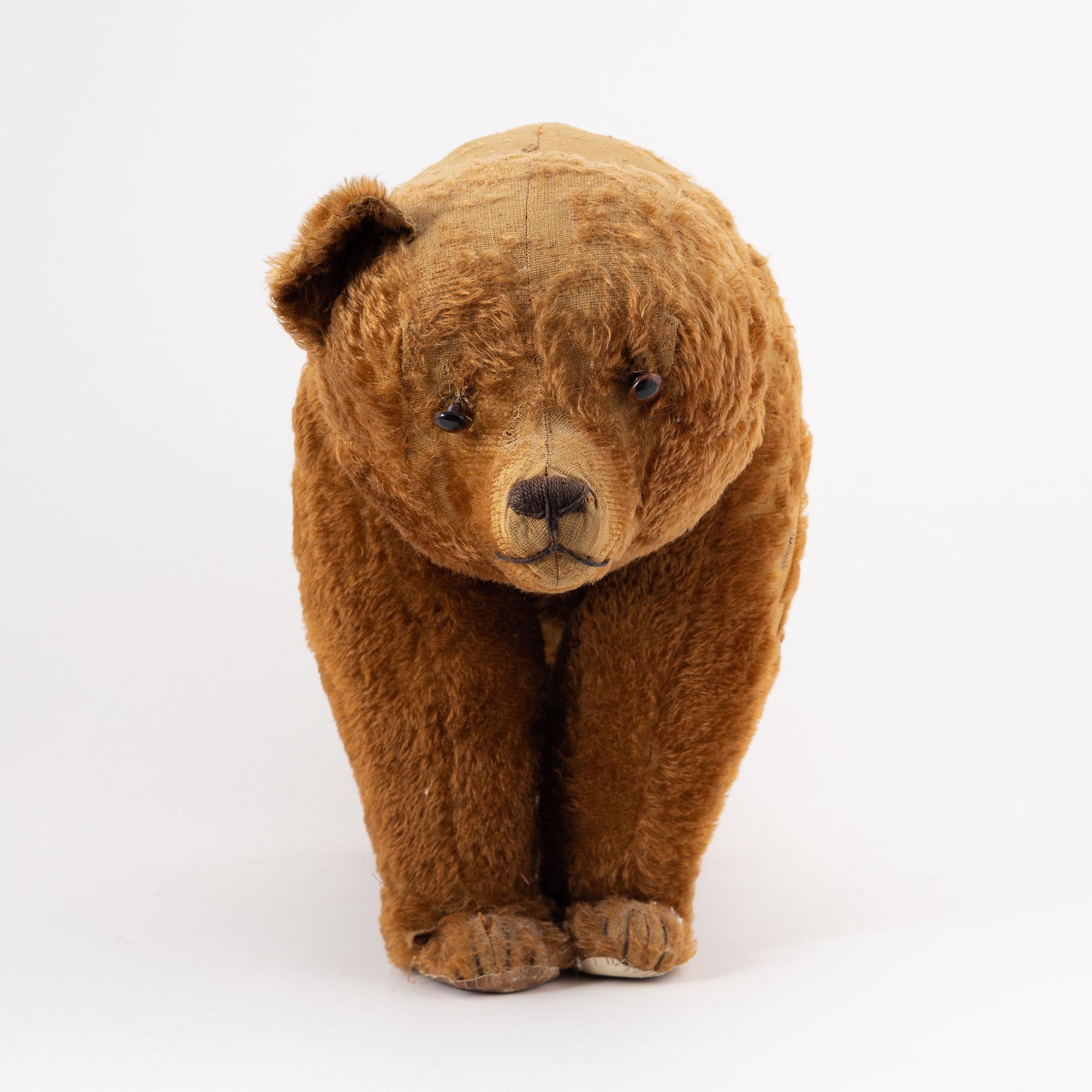 Leksaksbjörn, möjligen Steiff, 1900-talets första hälft.