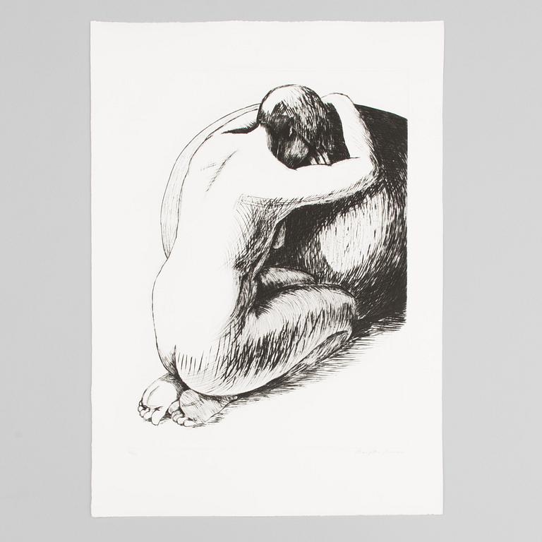 MARJATTA NUOREVA, graphic portfolio, mezzotint and drypoint 12 pcs, signed, numbered.