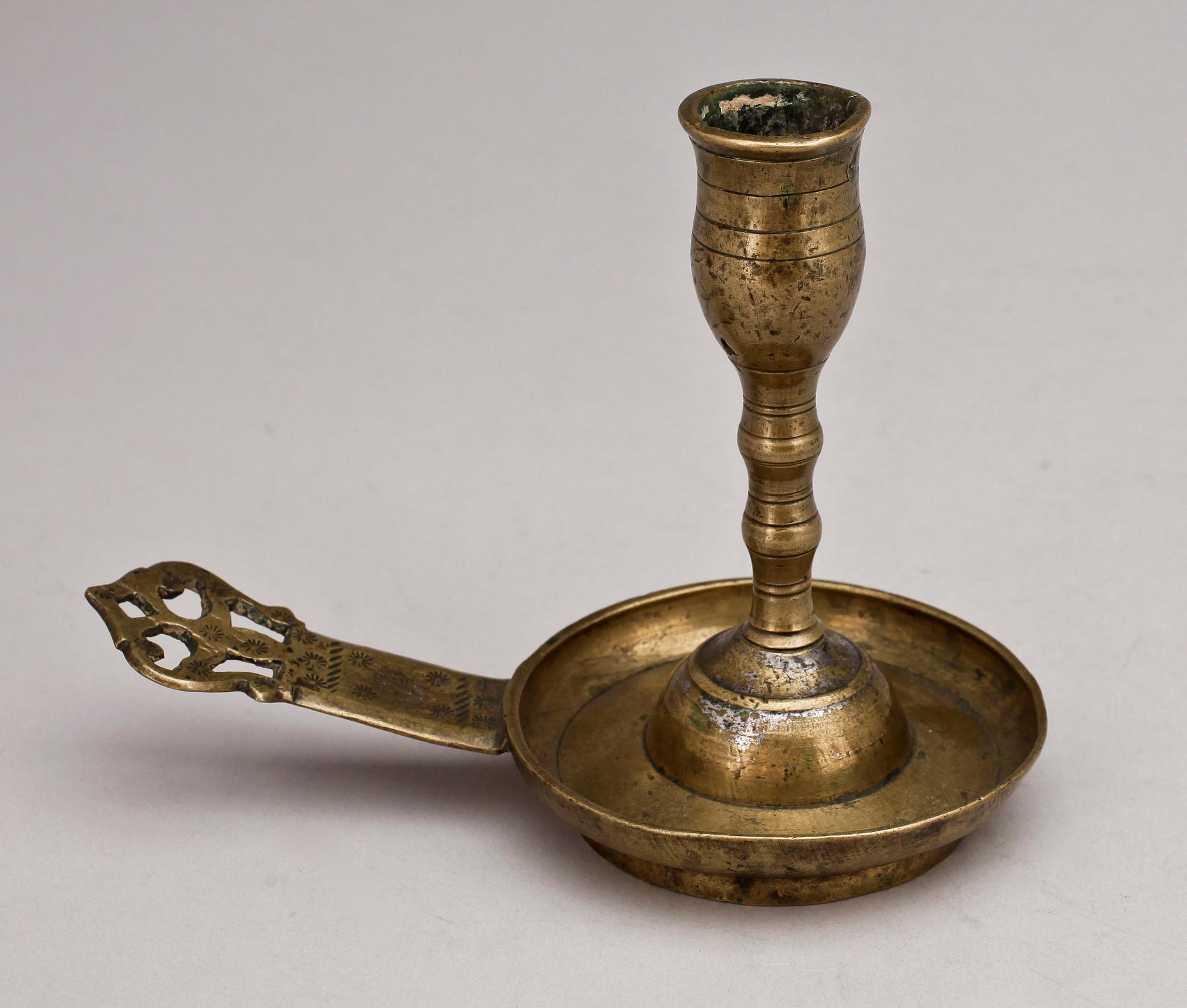 NATTLJUSSTAKE, mässing, 1600/1700-tal.