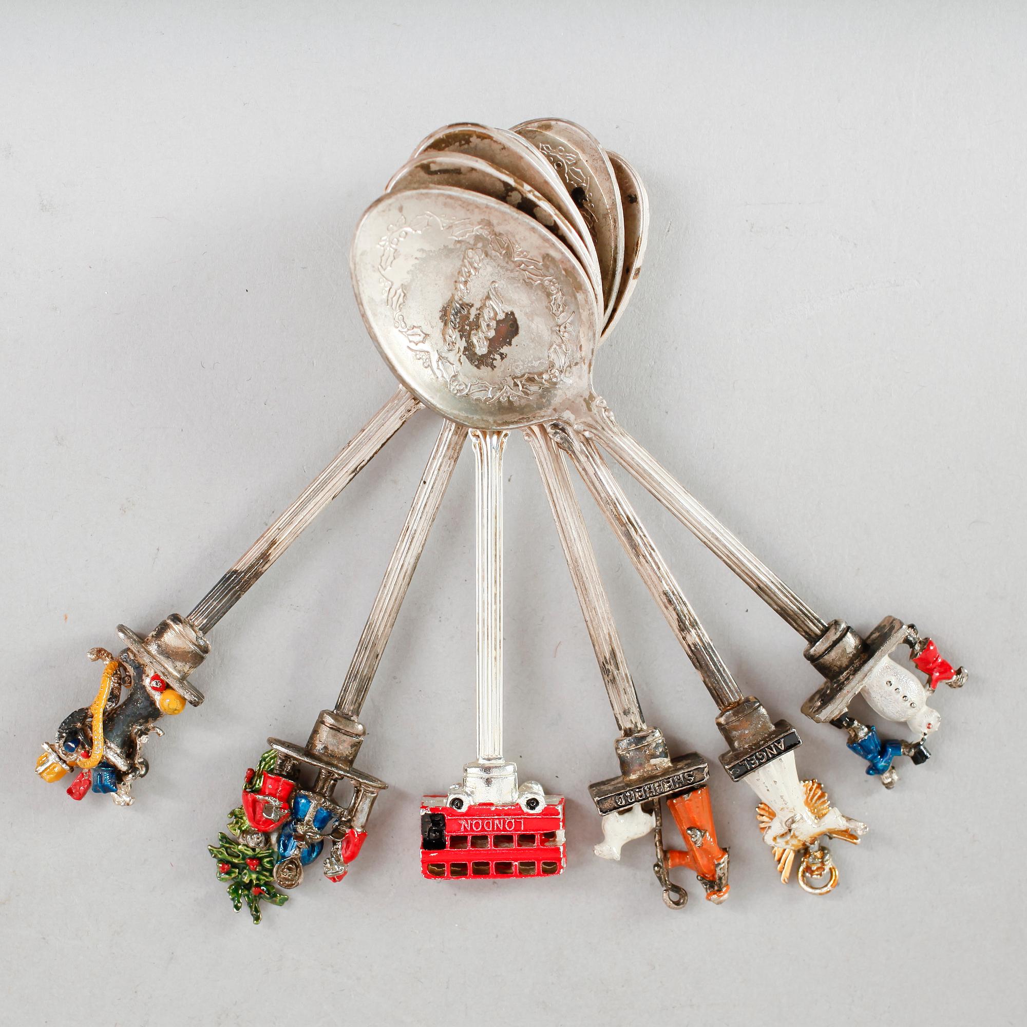 JULSKEDAR, 13 st, nysilver, 1900-talets första hälft.