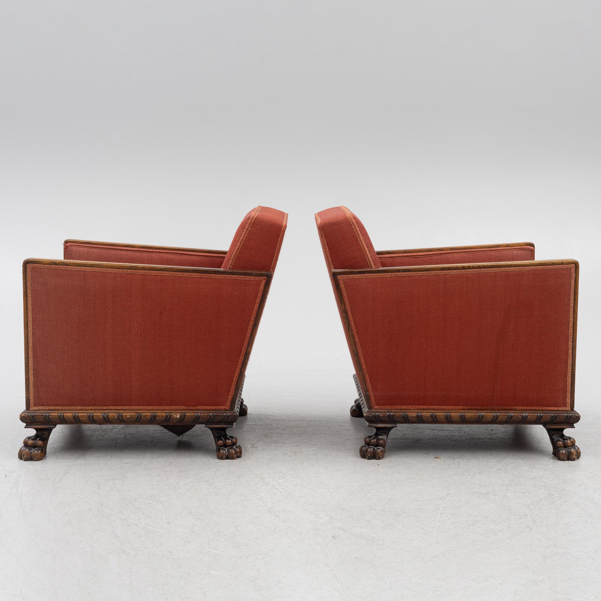 Armchairs, a pair, Swedish Grace, 1920s/30s.