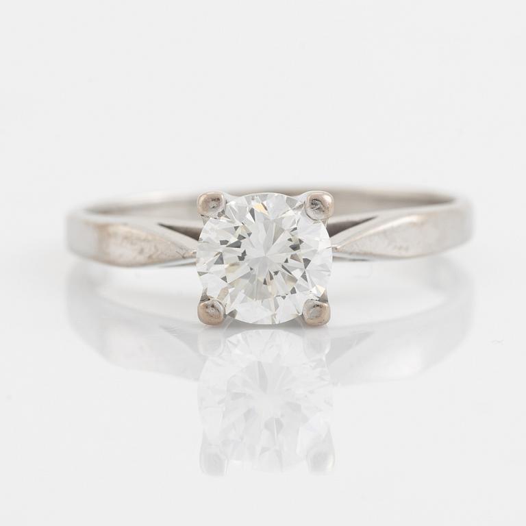 Brilliant cut diamond solitaire ring, 1,00 ct.