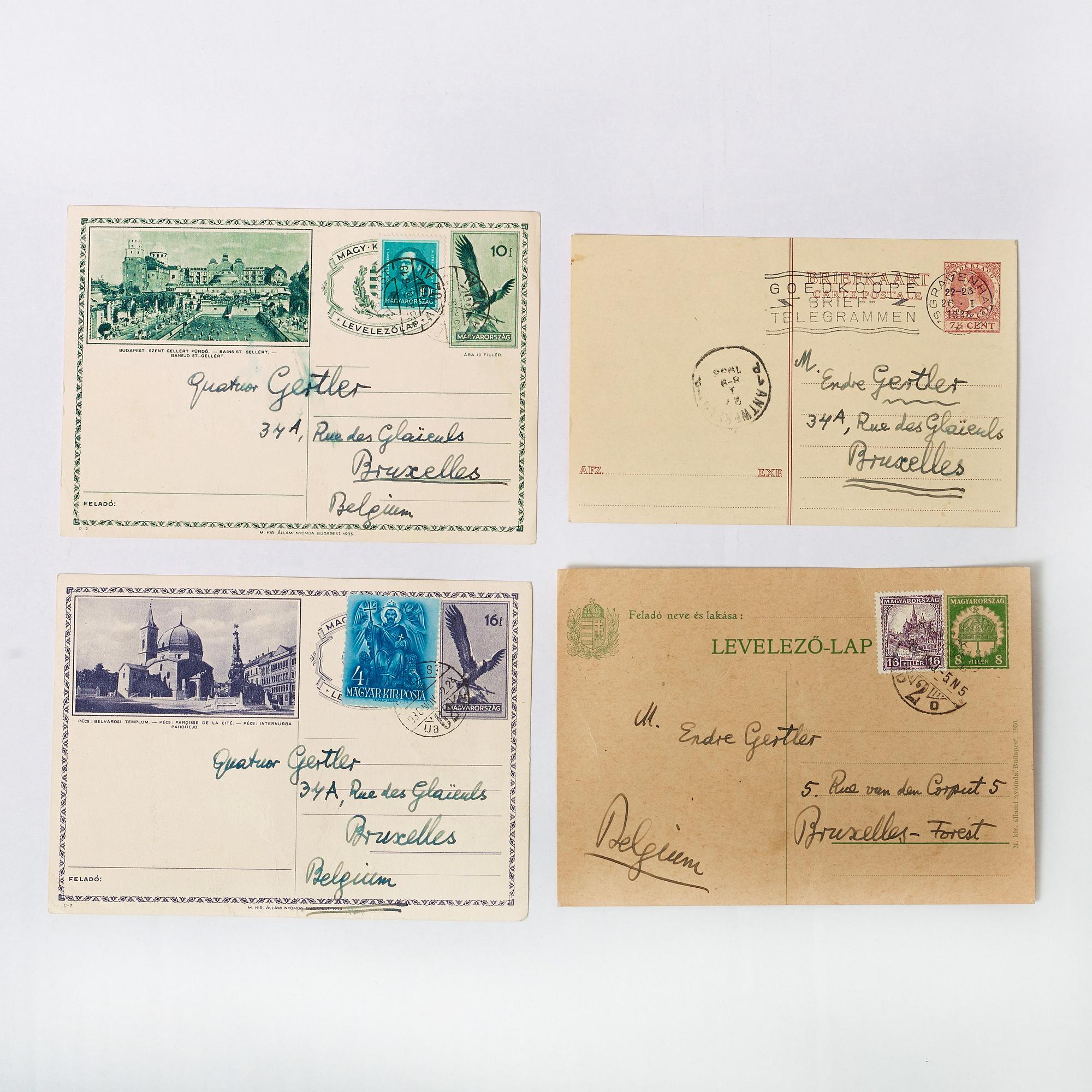 BÉLA BÁRTOK (1881-1945), elva egenhändigt skrivna och signerade brev och brevkort. I huvudsak daterade Budapest 1930-38.