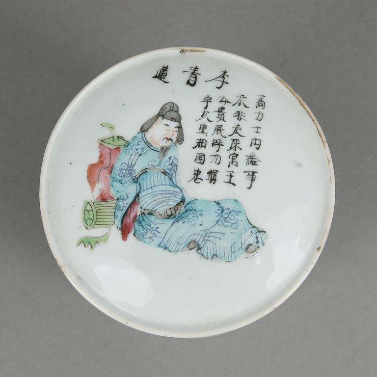 BURK med LOCK, porslin, Kina, troligen Daoguang (1821-50).