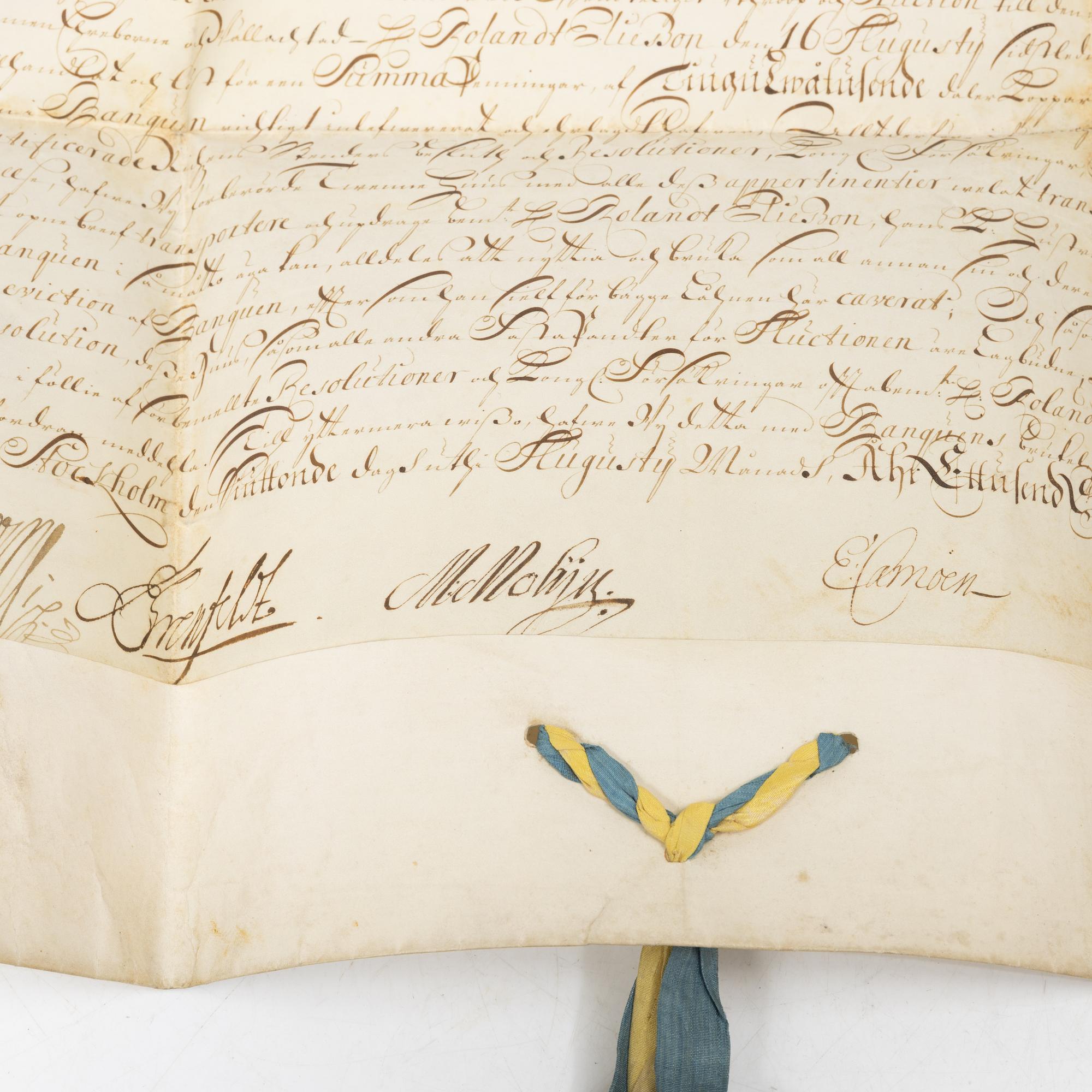 A bank document concerning loans between the merchant Berendt von Bergen and Riksens Ständers Banco, dated 1688.