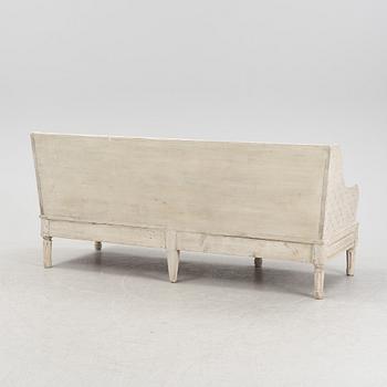 A Gustavian sofa, late 18th Century.