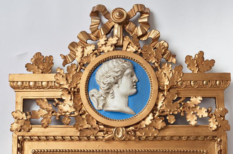 A Gustavian mirror, late 18th century.