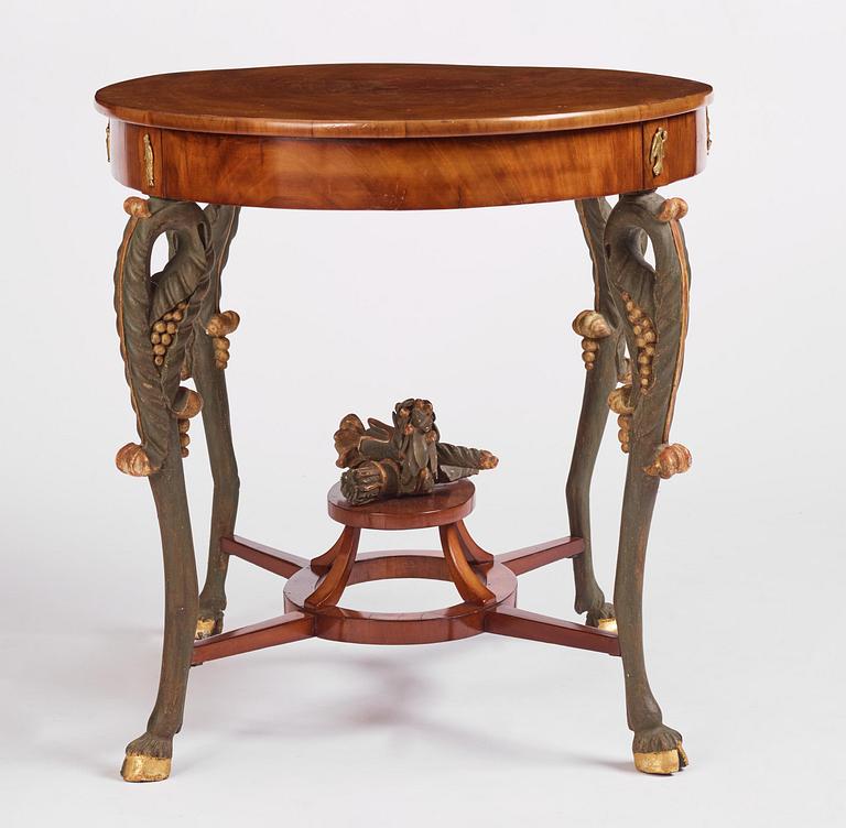 An Austrian Empire mahogany centre table, Vienna, early 1800's.