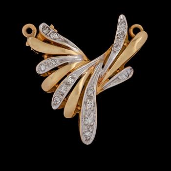 LÅS, 18k guld med åttkantslipade diamanter, utländska stämplar. Vikt 4 g.