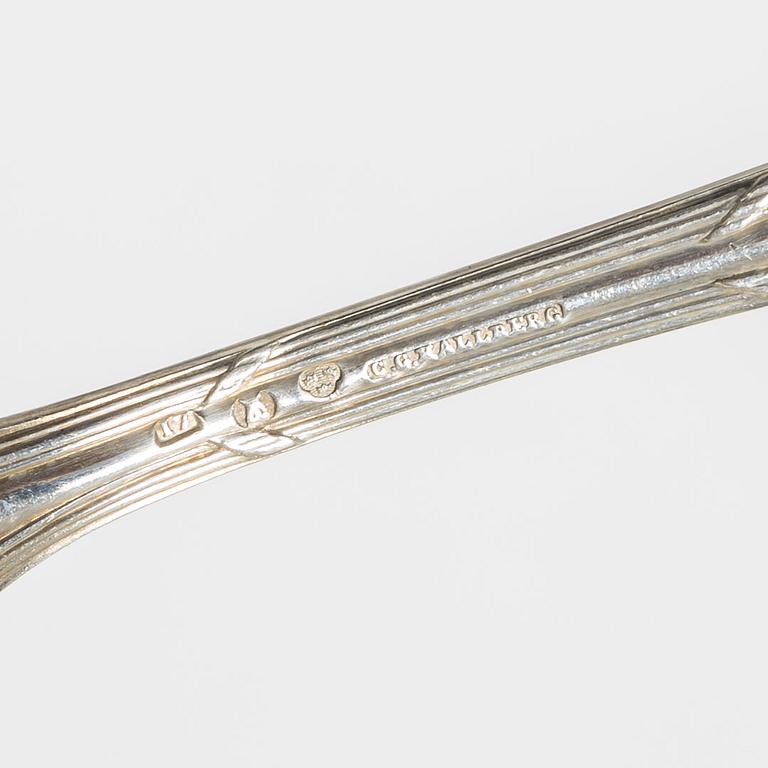 A Swedish silver cutlery set in case, mark of CG Hallberg, Stockholm 1913-17 (91 pieces).