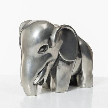 Björn Trägårdh, a model A 1734 pewter sculpture of an elephant, Firma Svenskt Tenn, Stockholm 1984.