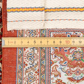 A silk Qum, Central Persia, signed Jashmedi c. 141 x 103 cm.