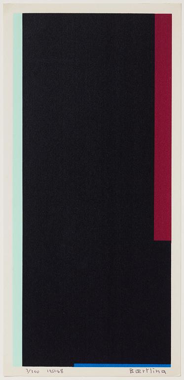 Olle Baertling, silkscreen in colours, 1951-68, signerad 3/300.