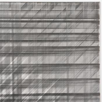 Sophie Tottie, "White Lines (steel drawing) rattan texture".