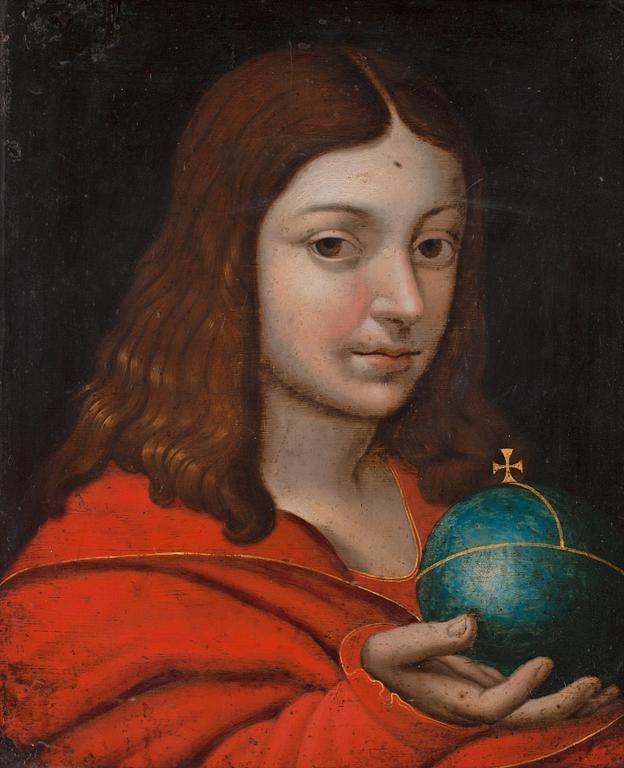 Jan Massys (Metsys) Follower of, Youth with a cross-bearing orb (globus cruciger).