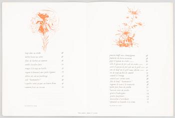 Books and menus of French gastronomy.