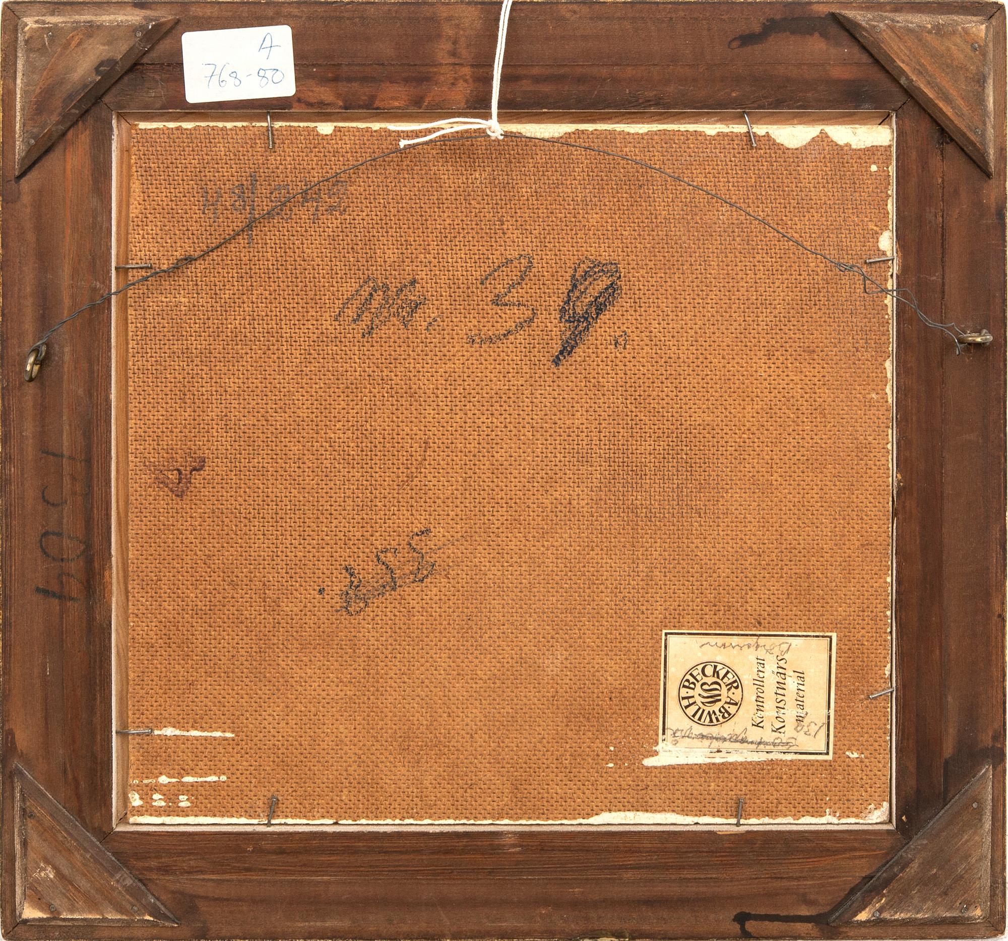 Thure Wallner, olja på pannå signerad.