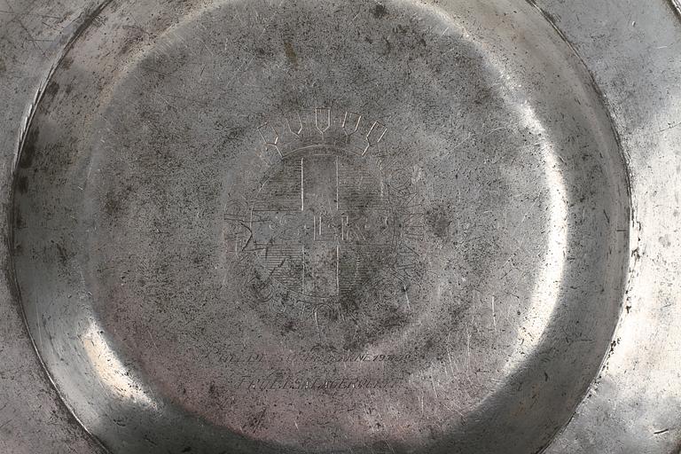 PARTI TENN OCH KOPPAR 3 delar, 1700/1800-tal.