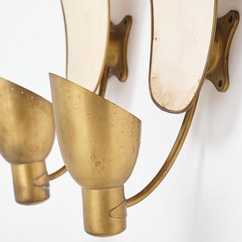 Carl-Axel Acking, a pair of wall lamps model "5029", Bröderna Malmströms Metallvarufabrik, Malmö, 1940s.