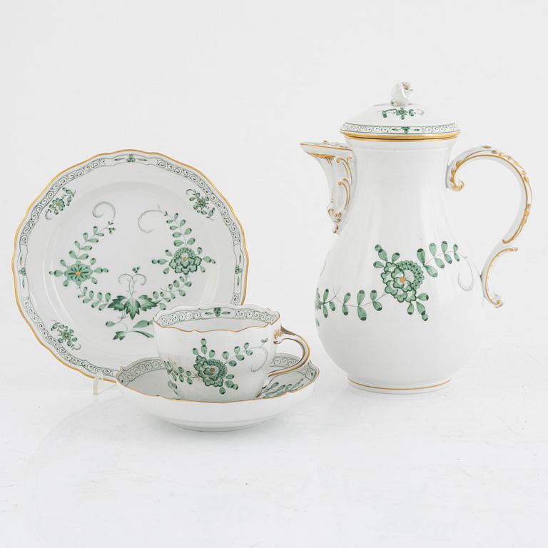 Meissen, tea service, 11 pieces, "Indische Malerei Grün", Germany.