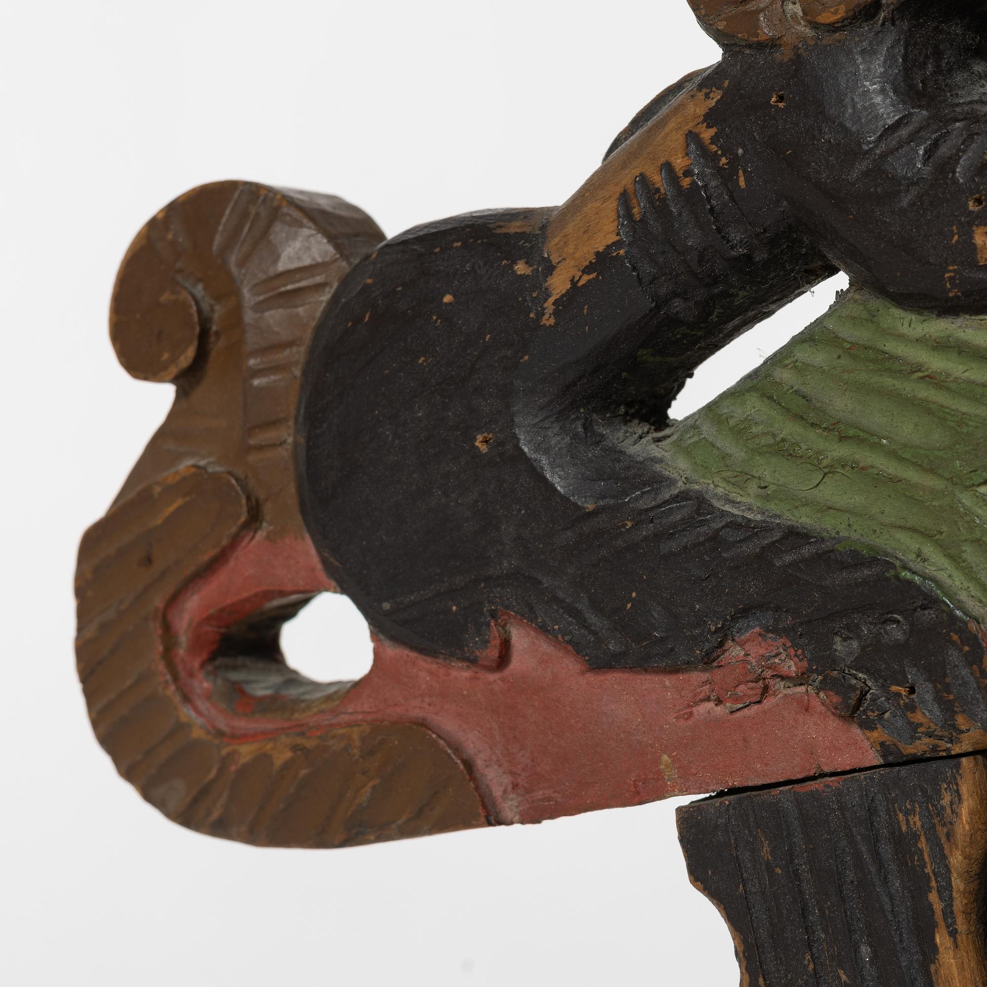 A Swedish carved and polychrome-painted part horse harness, 18th century.