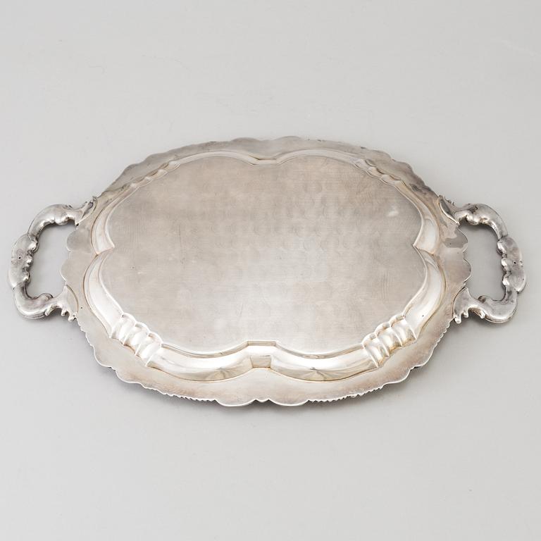 BRICKA, silver, 1800-tal, svenska importstämplar.